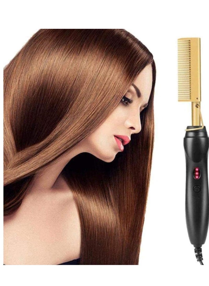 ELTRAZONE Portable Comb Hair Straightener Ceramic Electric Hot Wet Dry Use Straightening Heating Iron for Men Women Curls And Other Fine Hairstyles,30S Fast Heat Up, Auto Off,360 Swivel Cord - Image 1