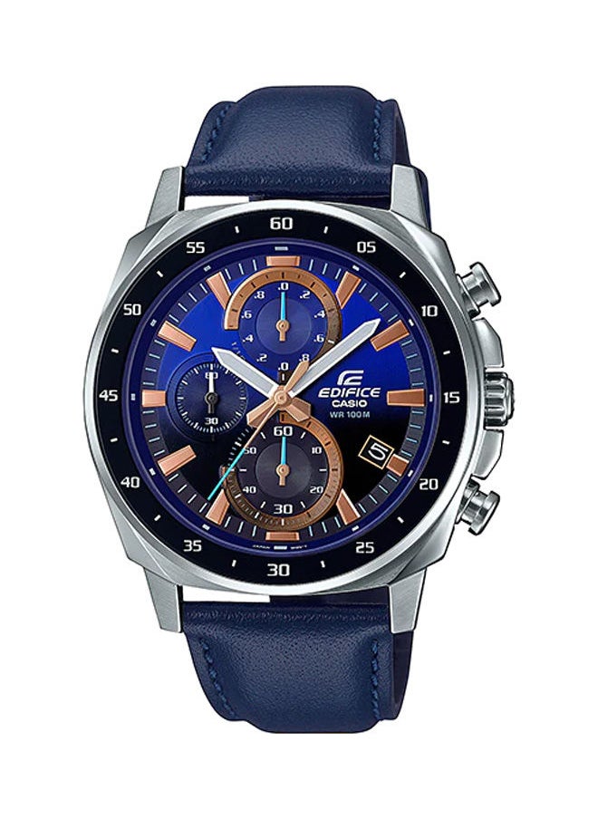 EDIFICE CASIO - Leather Chronograph Watch EFV-600L-2AVUDF - Image 1