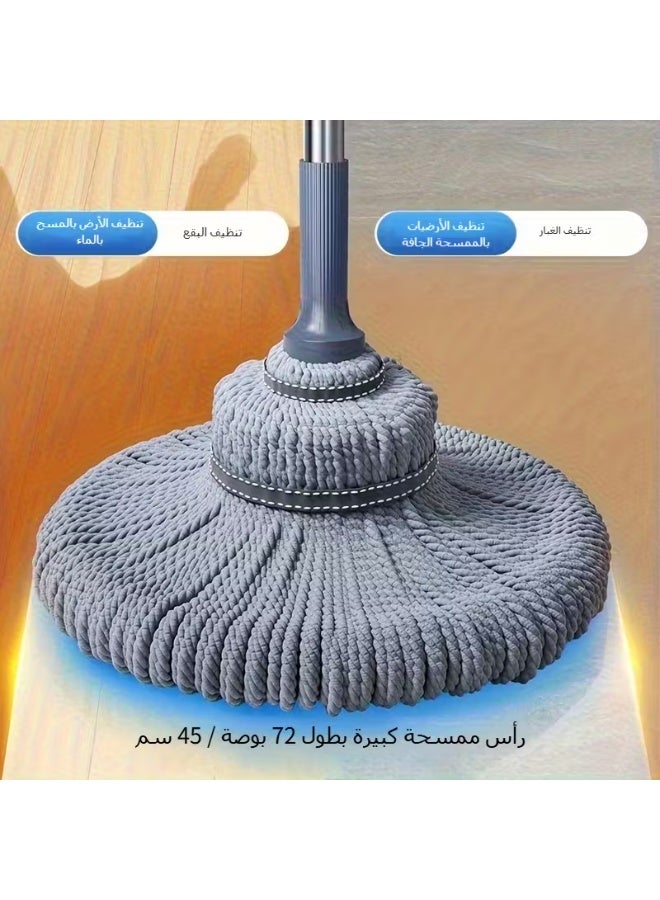 ممسحة ذاتية العصر بمقبض معدني متين – نظام عصر سهل من الفولاذ المقاوم للصدأ والبلاستيك، مناسبة للأرضيات الرطبة والجافة وأرضيات الفينيل في الحمام - Image 2