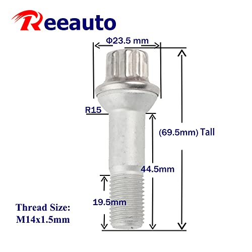 Reeauto Set of 20, 0009905407 14mm x 1.5 Wheel Lug Bolt OE Factory Wheel Compatible with ML500 S550 CL63 ML350 GLK350 CL500 GL450 - Image 2