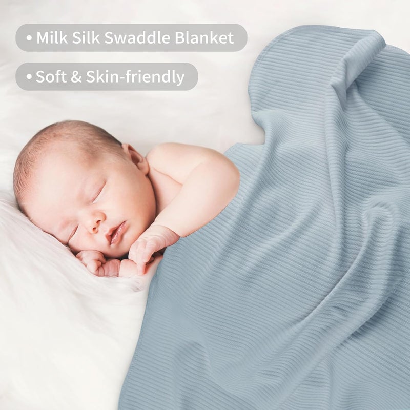 Viviland Jersey Swaddle Blanket, Ultra Soft Stretchy Receiving Blanket, Newborn Swaddle Wrap for Boys & Girls, 40 x 30 inches, 2 Pcs - Image 5