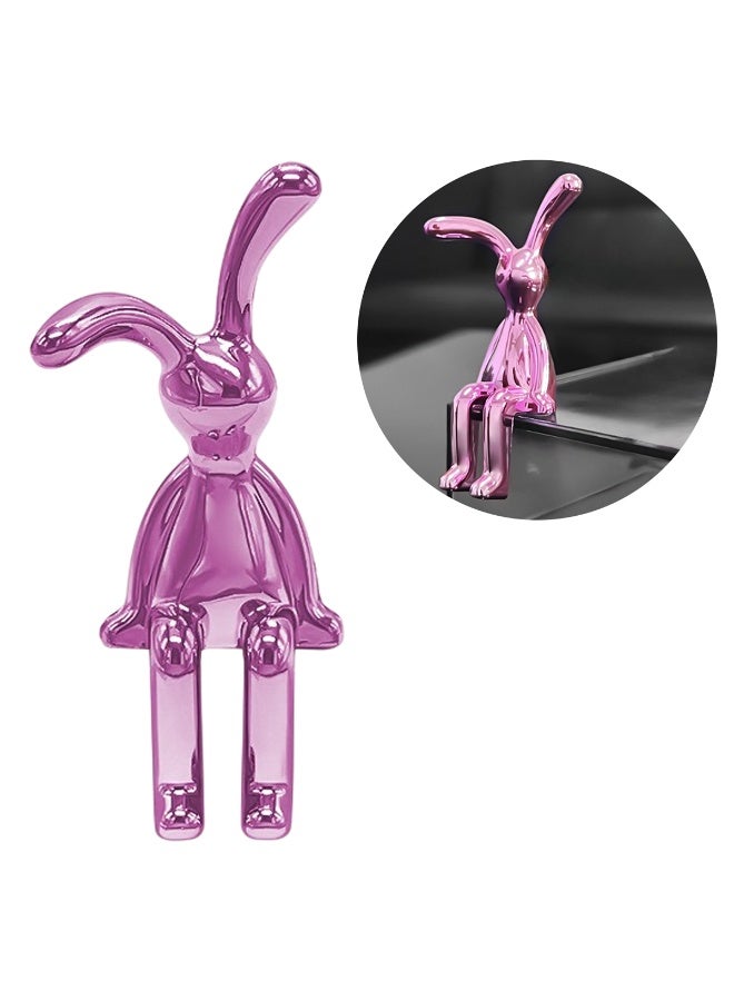 تمثال أرنب وردي مزخرف + معطر جو للسيارة برائحة عود المحيط من فيرار | جل عضوي، رائحة تدوم طويلاً، مجموعة ديكور مثالية للمنزل والمكتب ولوحة قيادة السيارة. - Image 5