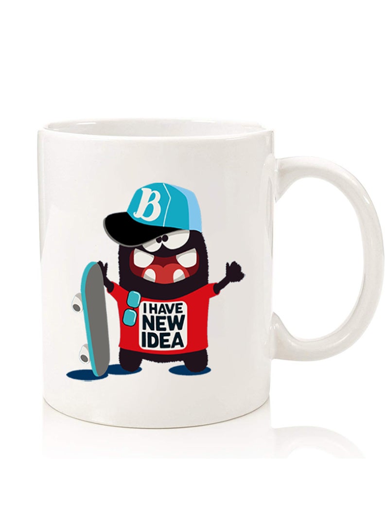 Theodor Premium Quality Two Sided Printed Coffee Mug Tea Cup For Home Office, Kids Men Women I have a new idea - Image 1