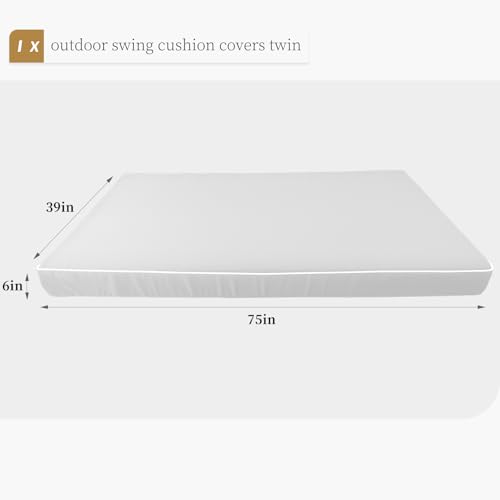 ZOALXZNT Twin Size Outdoor Patio Daybed Cushion Covers Fitted Sheet Slipcover with ZipperTwin Size Patio Porch Swing Bed Mattress Cover Waterproof - Image 3