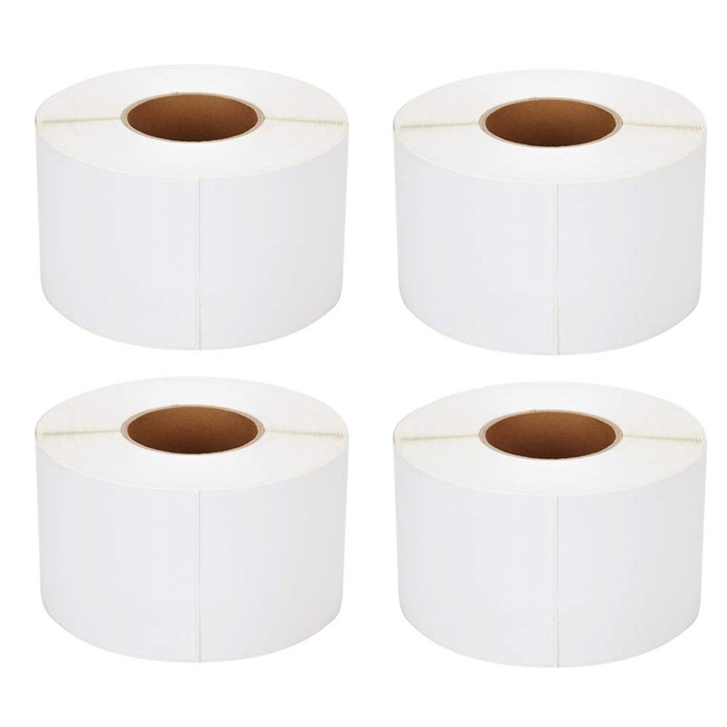 4 Rolls 4000 Labels 4 x 6 Direct Thermal Labels 3 Core Perforations Between Labels Compatible with Zebra Printers