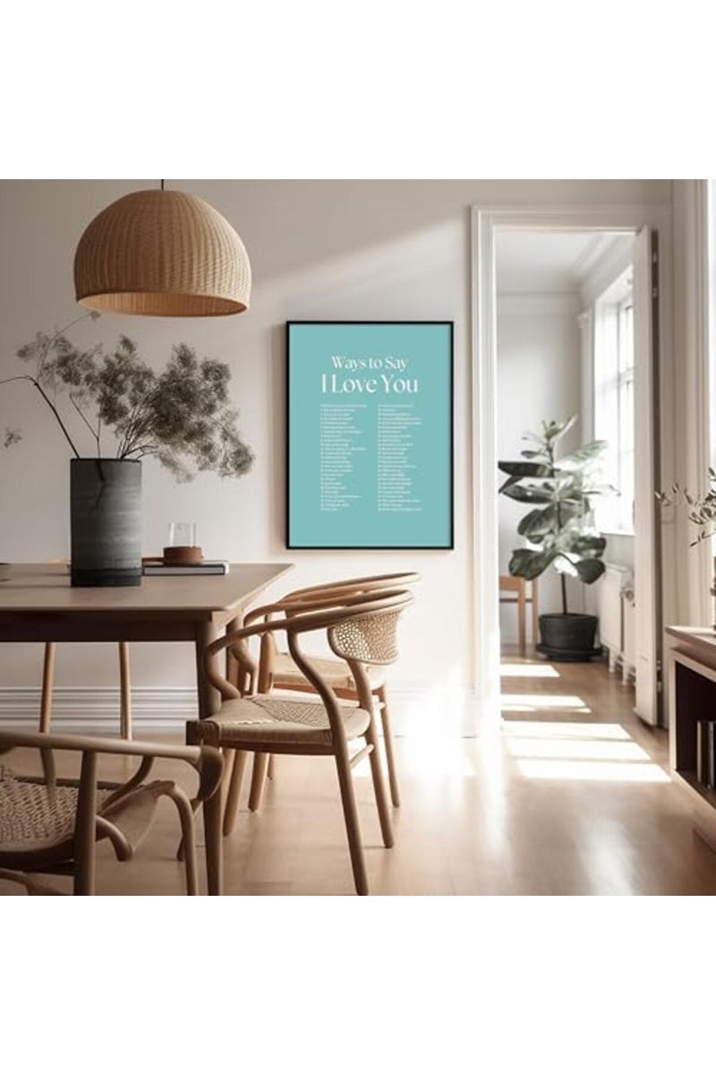 Poster Master Ways To Say I Love You Poster - Motivational Print - Valentine's Day Art - Positive Quote Art - Love Art - Blue Typography Art - Romantic Living Room Wall Decor - 8x10 UNFRAMED Wall Art - Image 5