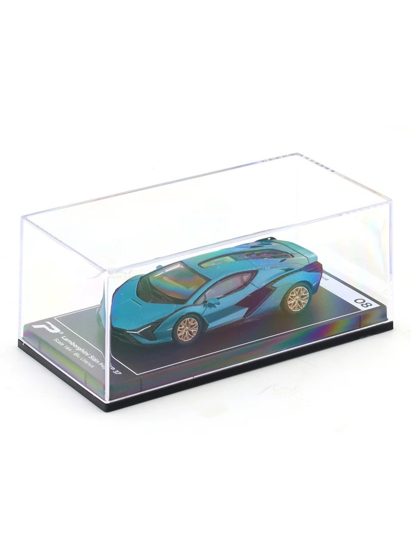 PosterCars 1:64 Scale Lamborghini Sián FKP 37 Blu Uranus Hypercar – League Collection No. 8 Diecast Model Car - Image 3