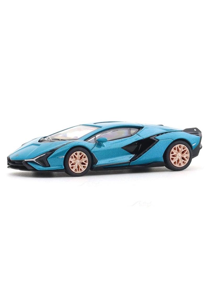 PosterCars 1:64 Scale Lamborghini Sián FKP 37 Blu Uranus Hypercar – League Collection No. 8 Diecast Model Car - Image 5
