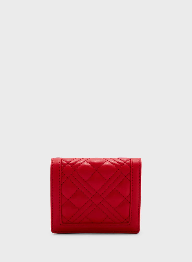 لوف موسكينو Logo Detailed Flap Over Wallet