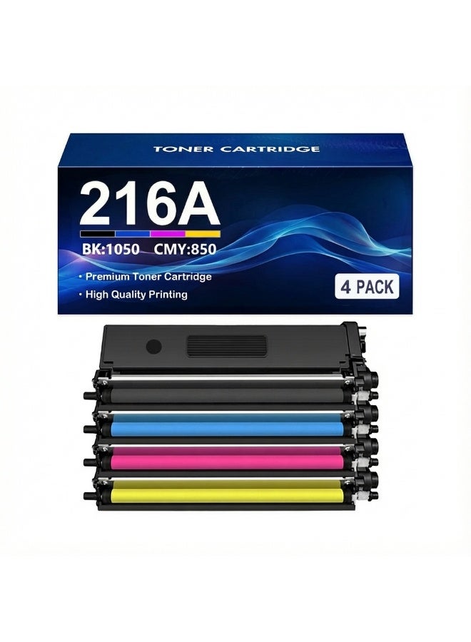 عبوة من 4 خراطيش حبر متوافقة مع HP 216A W2410A W2411A W2412A W2413A لطابعة HP Color LaserJet Pro MFP M182n M182nw M183fw (مع شريحة) - إصدار الشرق الأوسط - Image 1