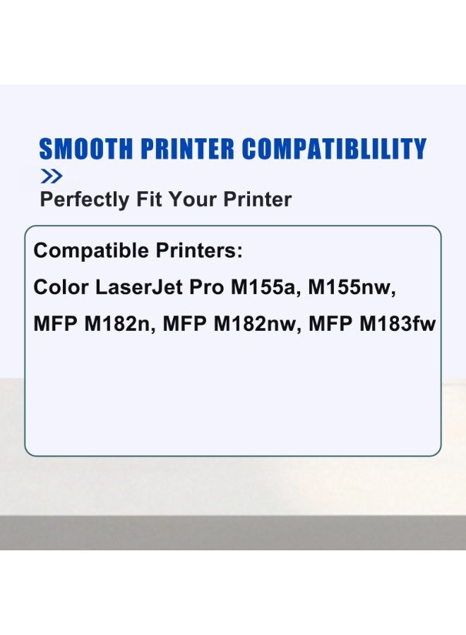 216A W2410A Compatible Toner Cartridges Replacement, Use with Color LaserJet Pro MFP M182nw M183fw M155nw M182n Printer (4-Pack, CMYK, Black/Cyan/Magenta/Yellow) - Image 2