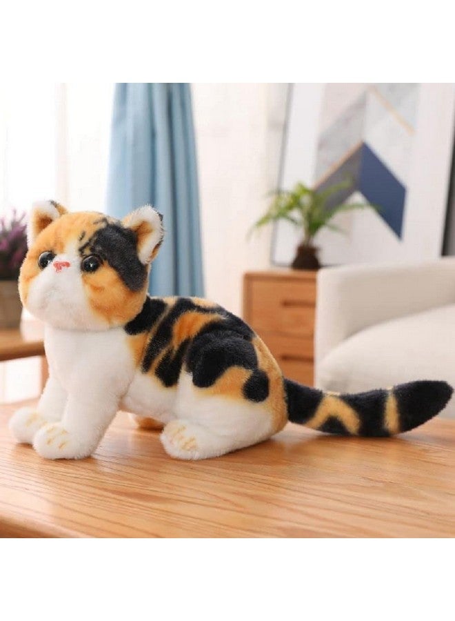 تيكلز لعبة قطة زنبق لطيفة محشوة ناعمة على شكل حيوان من القطيفة للأطفال والبنات كهدية عيد ميلاد (اللون: برتقالي وأسود، المقاس: 25 سم) - Image 1