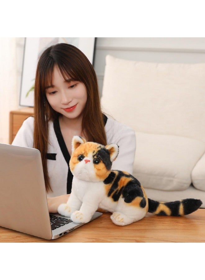 تيكلز لعبة قطة زنبق لطيفة محشوة ناعمة على شكل حيوان من القطيفة للأطفال والبنات كهدية عيد ميلاد (اللون: برتقالي وأسود، المقاس: 25 سم) - Image 3