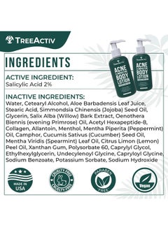 TreeActiv TreeActiv Acne Eliminating Body Lotion, 8 fl oz, Salicylic Acid Lotion, Salicylic Acid Body Acne Treatment, Back Acne Treatment Cream for Women and Men, Acne Lotion for Body, Zit Cream with 2000+ Uses  - Image 2