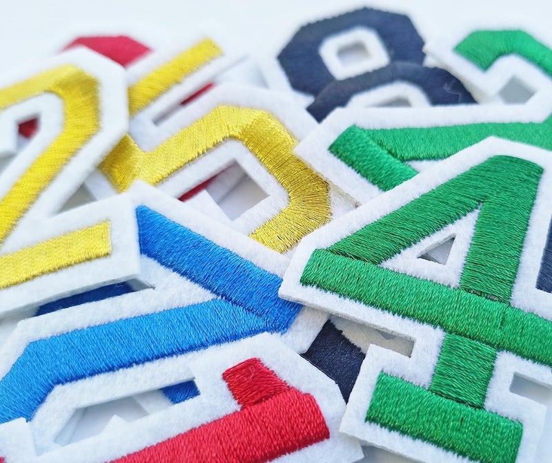 bfuee 30 Pieces Iron on Number Patches,Embroidered Numbers 0-9 Applique,Numberes Patches for Clothes, Dress, Hat, Socks, Jeans, DIY Accessories Pink - Image 2