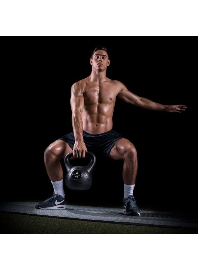 ProSourceFit Vinyl Plastic Kettlebell from 10, 15, 20, 25, 30 and 35 lbs, Schwarz - Image 3