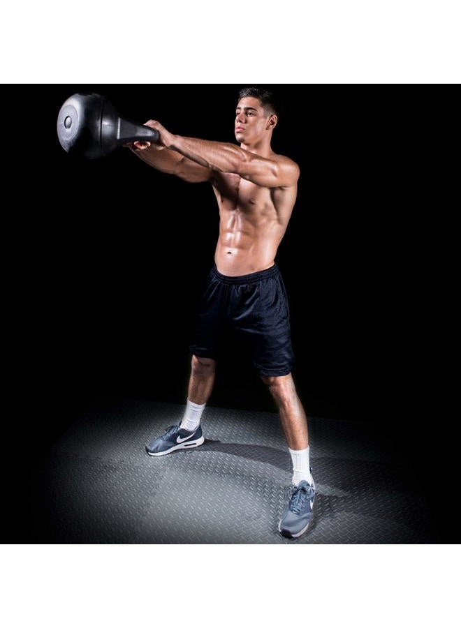 ProSourceFit Vinyl Plastic Kettlebell from 10, 15, 20, 25, 30 and 35 lbs, Schwarz - Image 4