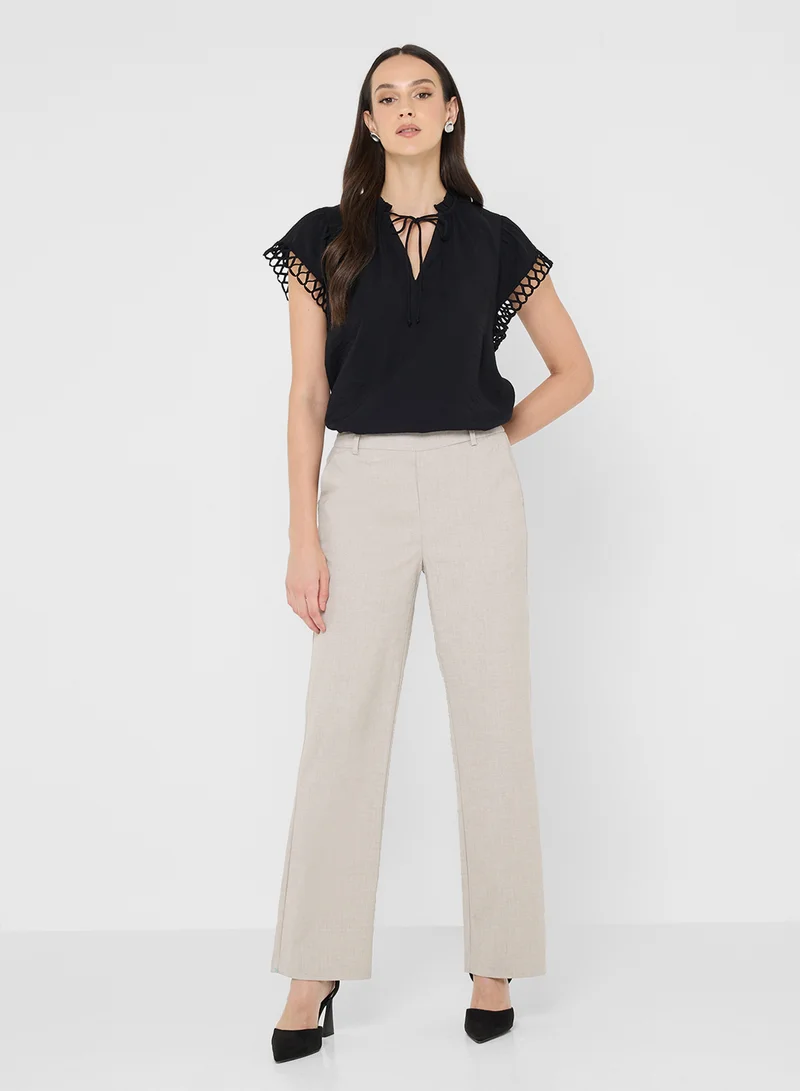 VERO MODA High Waist Tailored Straight Fit Pants
