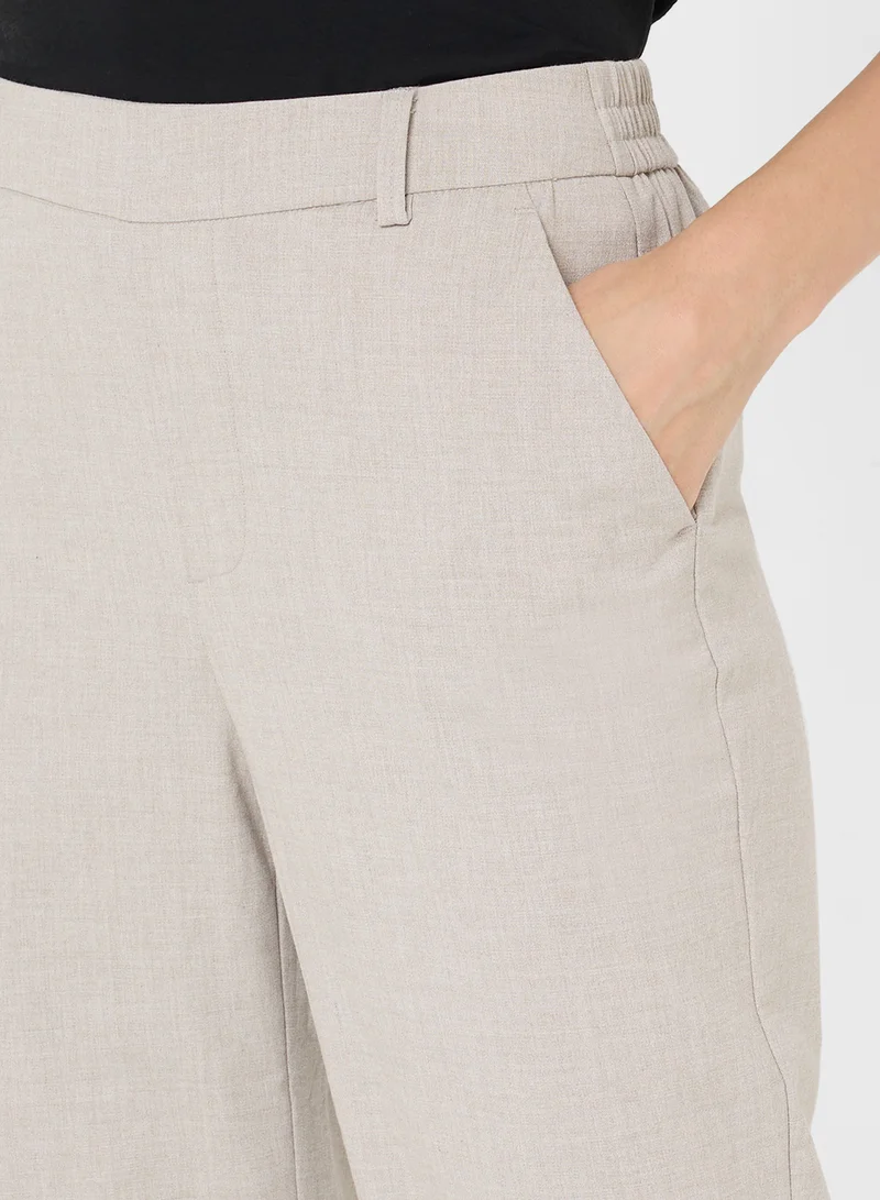 VERO MODA High Waist Tailored Straight Fit Pants