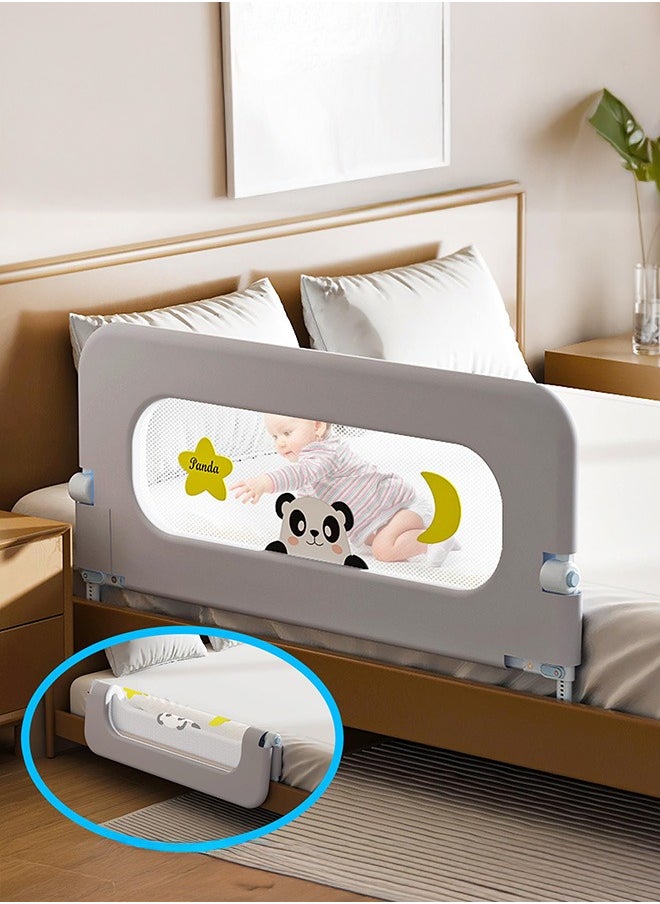 XiuWoo Baby Bed Guard Rail for Toddler Adjustable Heights, Swing Down Bedrail, Extra Tall Strong And Stable U-Shape Large Base Child Safety Side Railing Guards for Kids Toddler Bed Rail for Queen, King, Twin, and Bunk Size Beds  - Image 1