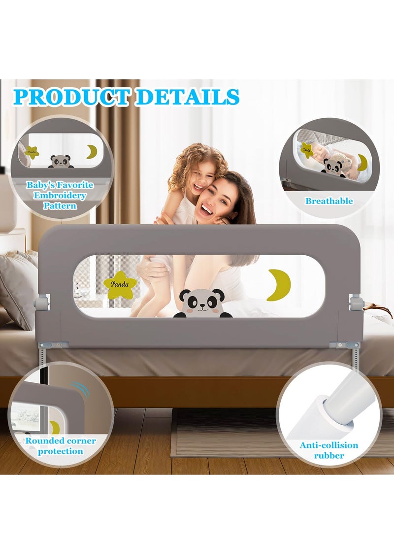 XiuWoo Baby Bed Guard Rail for Toddler Adjustable Heights, Swing Down Bedrail, Extra Tall Strong And Stable U-Shape Large Base Child Safety Side Railing Guards for Kids Toddler Bed Rail for Queen, King, Twin, and Bunk Size Beds  - Image 5
