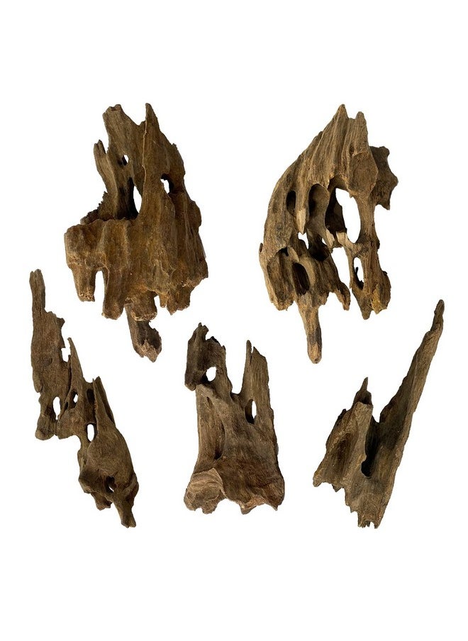 Kathson 5 Pack Aquarium Driftwood Natural Wood Assorted Branches Fish Tank Driftwood Decoration Reptiles Habitat Wood Decor  - Image 1
