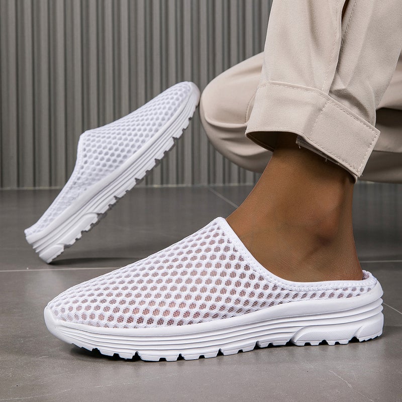 Explosive Breathable Summer White Shoes Height-Increasing Thin Hollow-Out Sneaker Ultra-Light Plus Size Lovers Shoes - Image 1