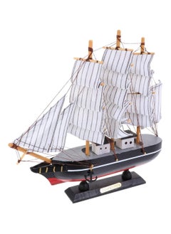 Generic Handmade Antique Wooden Sailing Ship Model Nautical Decor Tabletop Ornament for Beach Ocean Photo Props Miniature Party  - Image 2