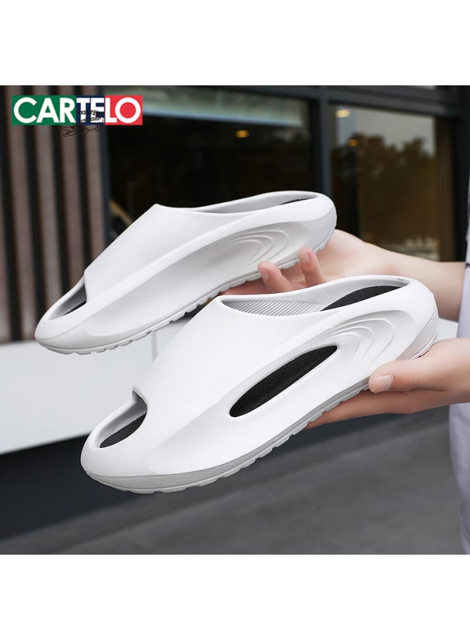 Cartelo Men's Slippers, Home Slide Sandals, Bathroom Home Slip-ons, Comfortable Sandals For Men, 1618 White-black, Size 44-45 - Image 3