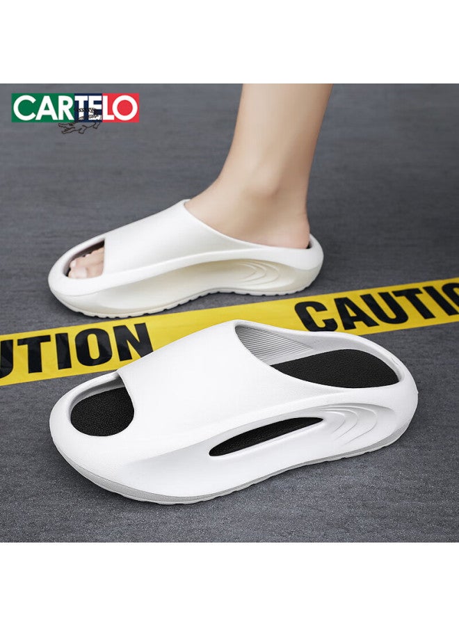 Cartelo Men's Slippers, Home Slide Sandals, Bathroom Home Slip-ons, Comfortable Sandals For Men, 1618 White-black, Size 44-45 - Image 4