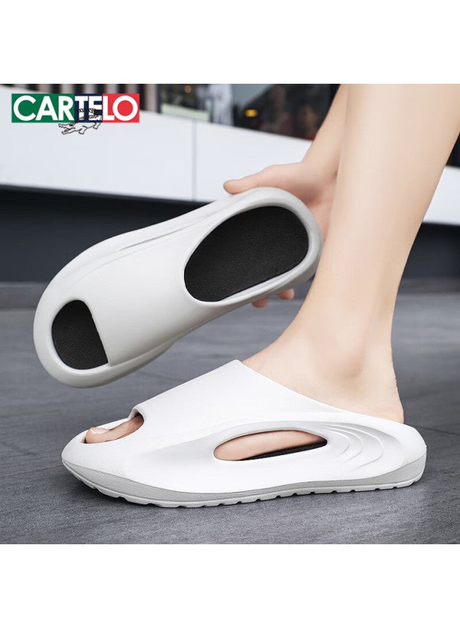 Cartelo Men's Slippers, Home Slide Sandals, Bathroom Home Slip-ons, Comfortable Sandals For Men, 1618 White-black, Size 44-45 - Image 5