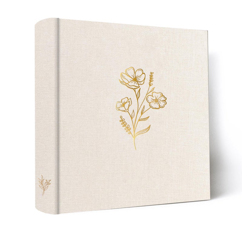 Holoary Photo Album 4x6 200 Photos, 200 Pockets 4â€x6â€ Picture Album, Linen Fabric Cover Big Picture Book for Photos with Writing Area, 4x6 Photo Albums for Family Weddings Travel Memories(Beige) - Image 1