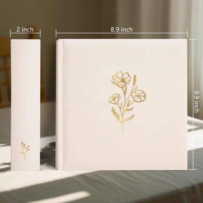 Holoary Photo Album 4x6 200 Photos, 200 Pockets 4â€x6â€ Picture Album, Linen Fabric Cover Big Picture Book for Photos with Writing Area, 4x6 Photo Albums for Family Weddings Travel Memories(Beige) - Image 2