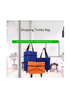 Generic Reusable Shopping Trolley Bag,Portable Shopping Bag with Wheel Rolling, Collapsible Two-Stage Zipper Storage Bag, Reusable Shopping Bag  - Image 4