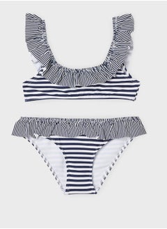 MANGO Kids Ruffle Striped Bikini Set  - Image 1