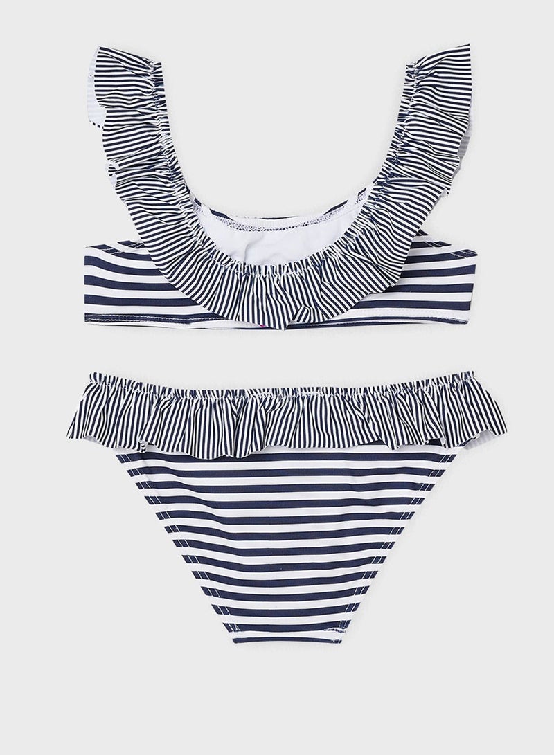 MANGO Kids Ruffle Striped Bikini Set - Image 2