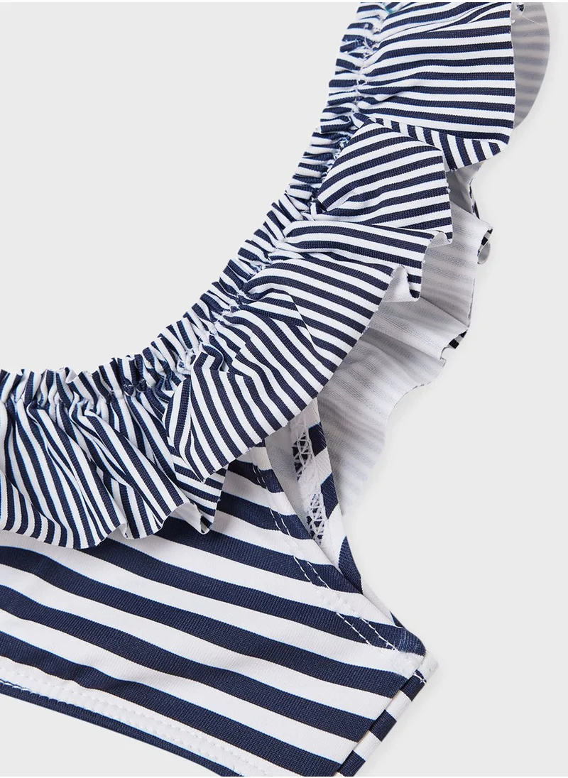 MANGO Kids Ruffle Striped Bikini Set