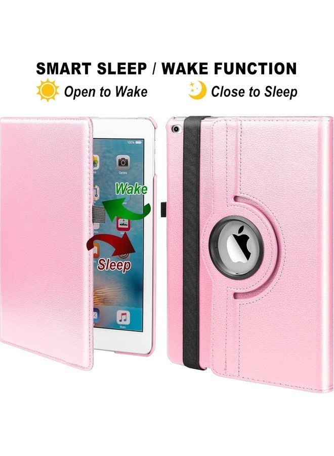 "Pink 360-Degree Rotating iPad Case with Auto Sleep/Wake for iPad 9.7” (2017/2018), iPad Air 2 & iPad Air – Adjustable Stand and Full Coverage" - Image 2