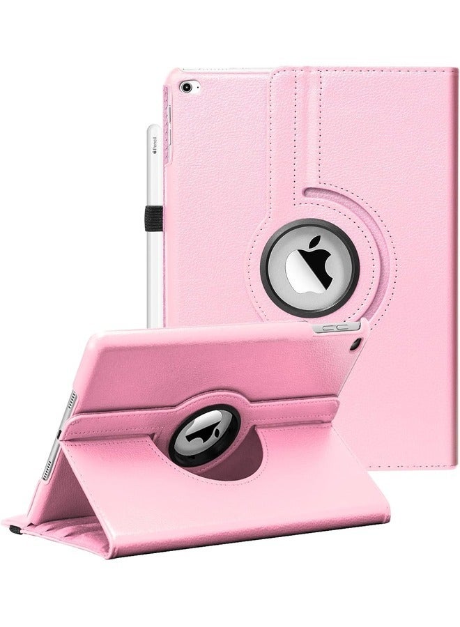 "Pink 360-Degree Rotating iPad Case with Auto Sleep/Wake for iPad 9.7” (2017/2018), iPad Air 2 & iPad Air – Adjustable Stand and Full Coverage" - Image 1