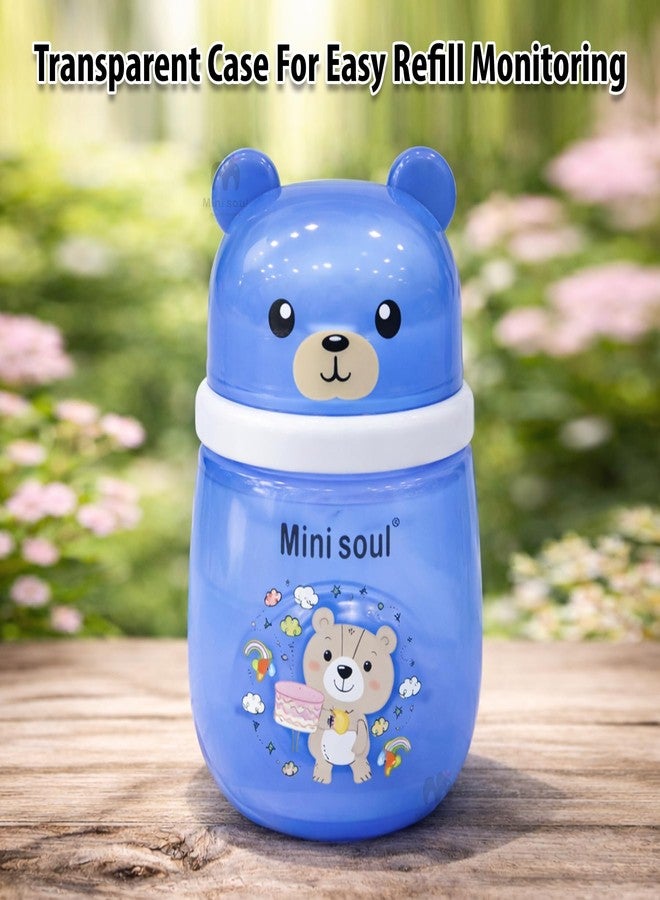 Mini Soul Baby Powder Puff with Container Soft Feather Sponge Powder Applicator for Newborn & Infant Transparent Refillable Case Mess-Free, Leak-Proof, Baby-Safe Powder Puff for Kids Blue - Image 2