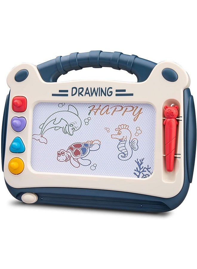 ويش كي لوحة رسم مغناطيسية قابلة للمسح 2 في 1 من البلاستيك من WISHKEY للكتابة والرسم، ألعاب تعليمية ممتعة للأولاد والبنات (عبوة من قطعة واحدة باللون الأزرق)، من سن 3 سنوات فما فوق - Image 1