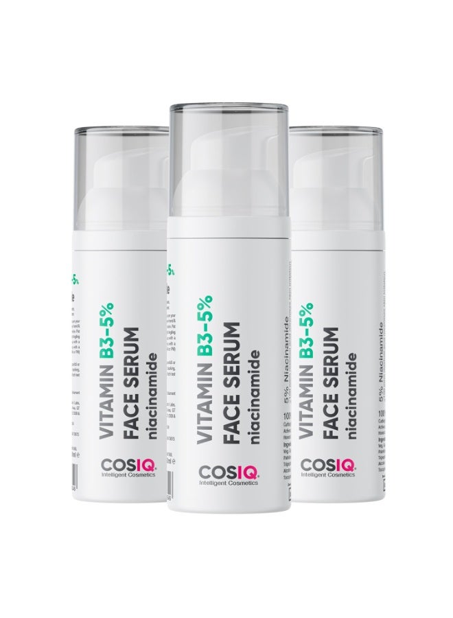 CosIQ Cos-IQ B3 5% Niacinamide Face Serum for Clear Glowing Skin, Reduces Dullness, Hydrates & Repairs Skin with Vit B3 & Hyaluronic Acid, Day & Night Serum | For Women & Men 30ml *3 - Image 1