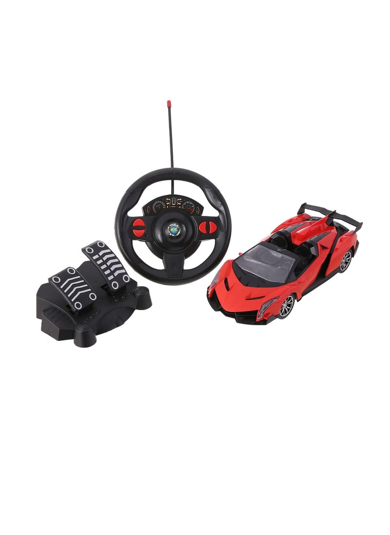 MUMS PLANET Large racing car with wheels and a remote control steering wheel - children's games - racing cars  - Image 3