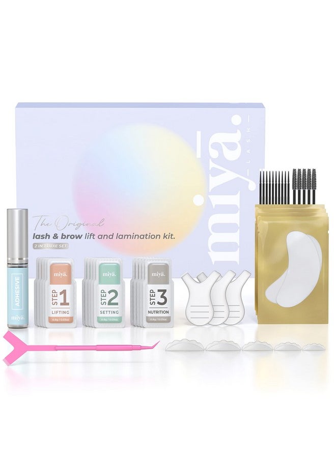 MIYA LASH - MIYA LASH 2 in 1 Lash Lift & Brow Lamination Kit | Instant Fuller Eyebrows, Eyelashes | Salon Result lasts 8 weeks | Professional LVL, Perm, Laminate with Silicone Shields, Lash Picks - Image 1