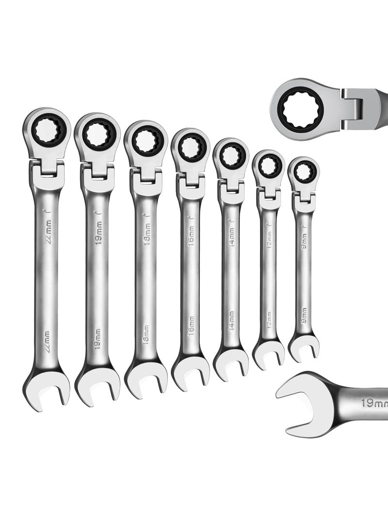 18mm Flex Head Ratchet Wrench, Industrial Grade Cr-V Steel, 12 Point Release Design, 72 Tooth Ratchet, 180 Degree Flex Box End - Image 4