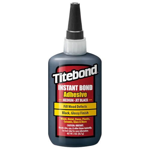 Titebond Instant Bond Medium Adhesive, Home Repair, Woodworking, Crafts, Pen Adhesion, Hairline Cracks, Jet Black, 2 Oz. 8211 - Image 1