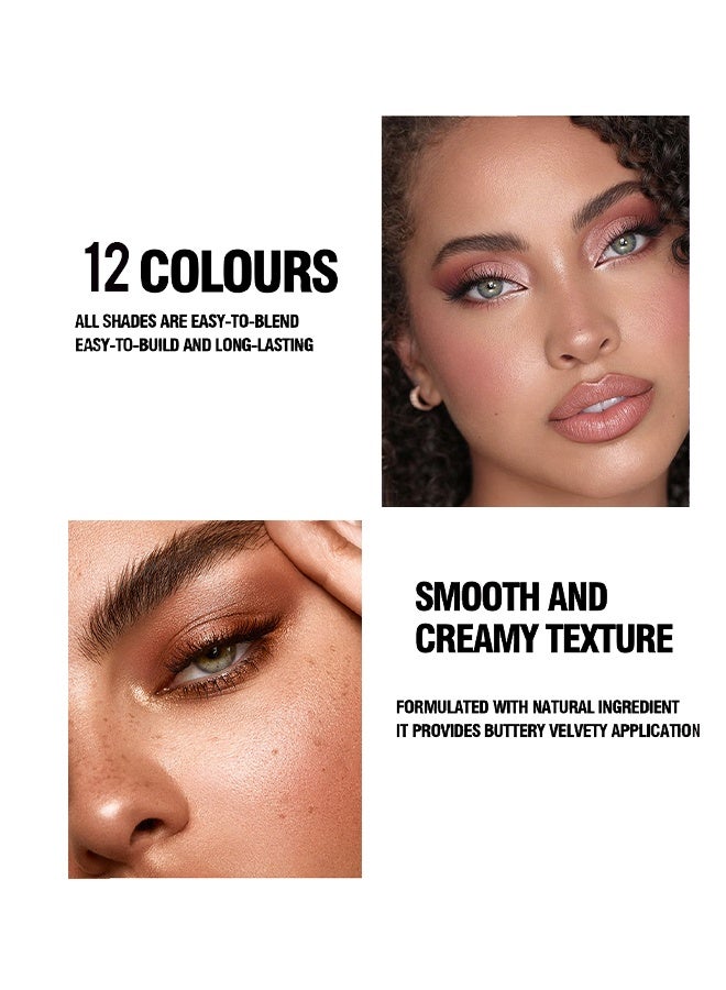 چولي ستار لوحة لتعدد إطلالات العيون، لوحة ظلال عيون وإضاءة المكياج بألوان النيود والبني والوردي، ظلال عيون مقاومة للماء وطويلة الأمد، مزيج طبيعي من أصباغ المكياج (#02) - Image 3