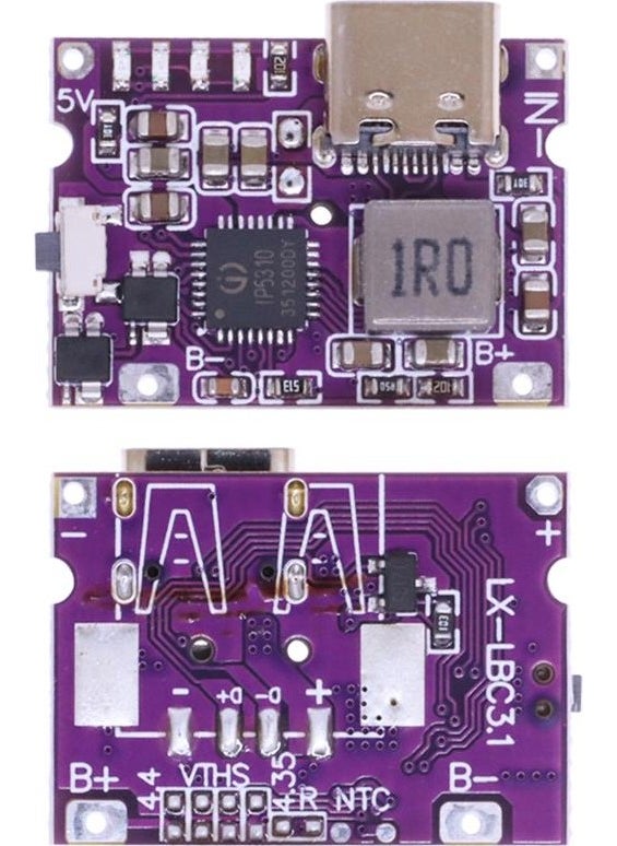 Hobi Mekatronik - 5V 3.1A LED Indicator Type-C 18650 Lipo, Li-Ion Battery Charging Circuit (With Charging Protection) - Image 1