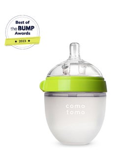comotomo Natural Feel Baby Bottle 150 ML With Pack Of 2 Natural Teat Silicone Nipples, 3 Holes With Fast Flow, 6 Months +  - Image 2
