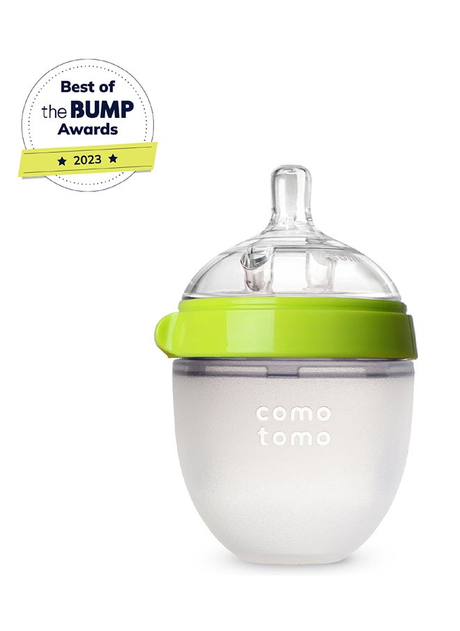 comotomo Natural Feel Baby Bottle 150 ML With Pack Of 2 Natural Teat Silicone Nipples, 3 Holes With Fast Flow, 6 Months +  - Image 2